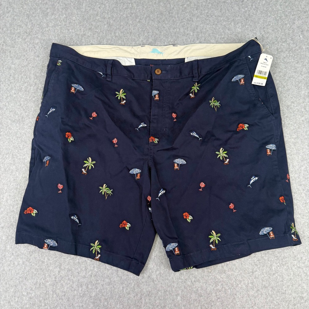 Tommy Bahama Boracay Del Mar 9 Maritime Blue Embroidered Shorts Mens 44 ST890131
